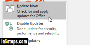 Check for updates in MS Word - Step 5