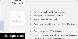 Email a document from MS Word - Step 4