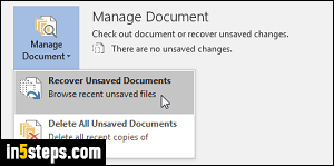 Restore document in Microsoft Word - Step 5