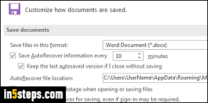 Restore document in Microsoft Word - Step 6