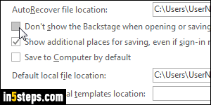 Use standard Open / Save dialog in Word - Step 4