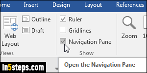 View document outline in MS Word - Step 2