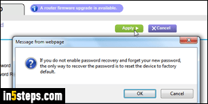 Change Netgear router password - Step 5