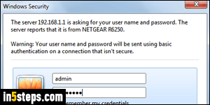 Login to Netgear router - Step 3