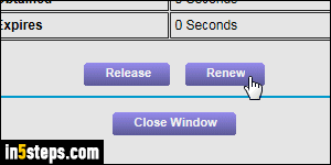 Renew / release Netgear IP address - Step 5