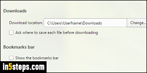 Change default download folder in Opera - Step 3
