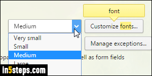 Change default font in Opera - Step 4