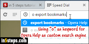 Add custom search engine to Opera - Step 1