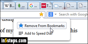 Edit / delete bookmark in Opera - Step 1