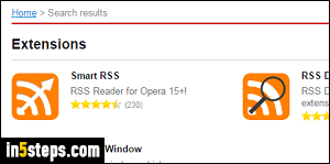 Read RSS feeds in Opera - Step 2