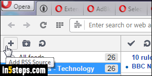 Read RSS feeds in Opera - Step 3