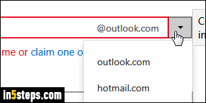 Create an Outlook email account - Step 3