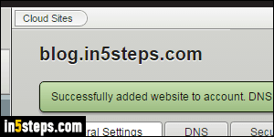 Add website to Rackspace Cloud Sites - Step 6