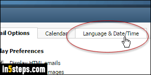 Change time zone in Rackspace Mail - Step 3