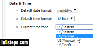 Change time zone in Rackspace Mail - Step 4