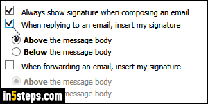 Create a signature in Rackspace Mail - Step 6