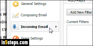 Create filter in Rackspace Mail - Step 2