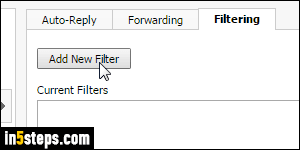 Create filter in Rackspace Mail - Step 3