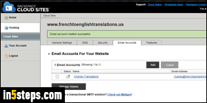 Create new email account in Rackspace - Step 5