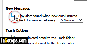 Disable sounds in Rackspace Mail - Step 4