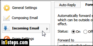 Set up mail forwarding in Rackspace - Step 3