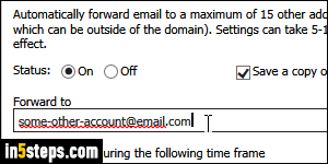 Set up mail forwarding in Rackspace - Step 4