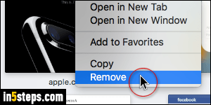 Add / Remove top sites in Safari - Step 3