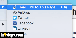 Email page or link from Safari - Step 2