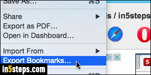 Export Safari bookmarks to HTML - Step 2
