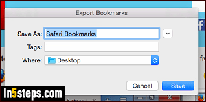 Export Safari bookmarks to HTML - Step 3