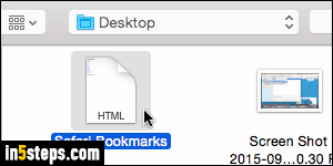 Export Safari bookmarks to HTML - Step 4