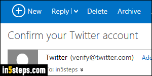 Change Twitter email address - Step 1