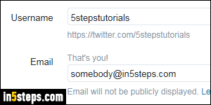 Change Twitter email address - Step 3