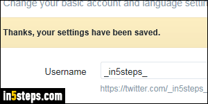 Change Twitter username - Step 5