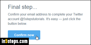 Create Twitter account - Step 5