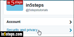 Hide your email address or phone number on Twitter - Step 3
