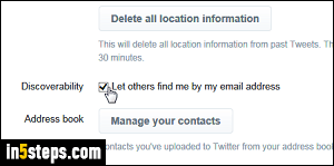 Hide your email address or phone number on Twitter - Step 4