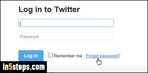 Reset Twitter password - Step 2