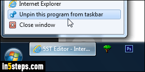 Add icon to taskbar - Step 1