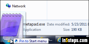 Add shortcut to start menu - Step 3
