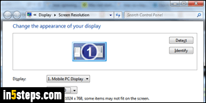 Change screen resolution in Windows 7 - Step 1