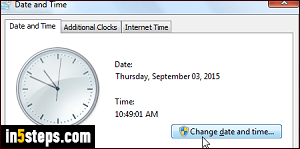 Change time (zone) in Windows 7/8 - Step 5