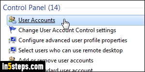 Change user account type - Step 2