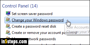 Change Windows 7 password - Step 2