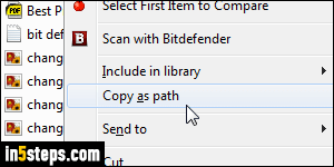 Copy a file path in Windows 7 - Step 2