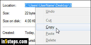 Copy a file path in Windows 7 - Step 4