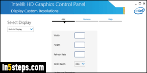 Create a custom screen resolution - Step 3