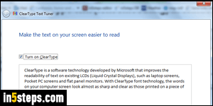 Disable ClearType in Windows 7 - Step 3