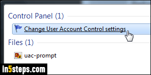 Disable UAC in Windows 7 - Step 2