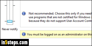 Disable UAC in Windows 7 - Step 5